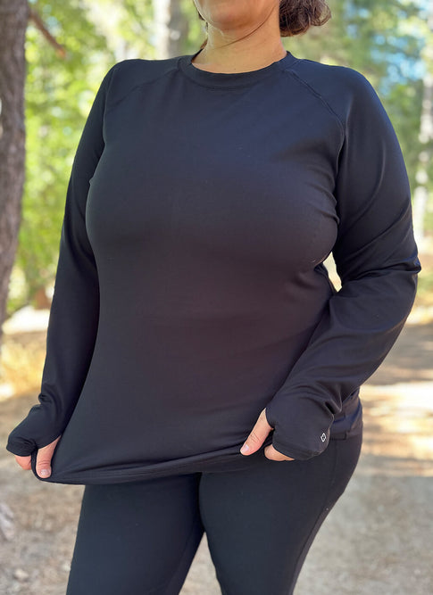 Long Sleeve Compression Top in Black