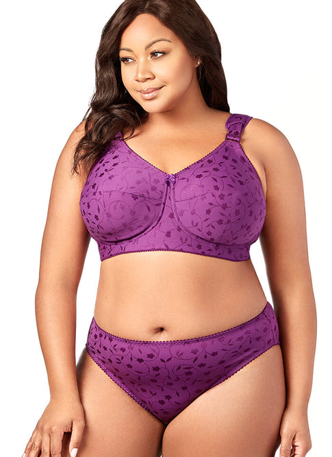 Aubergine Jacquard Full Support Wire Free Bra