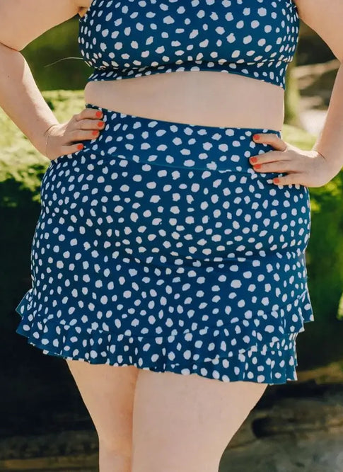 Indigo Dot Ultra High Waist Skirt with Bottoms