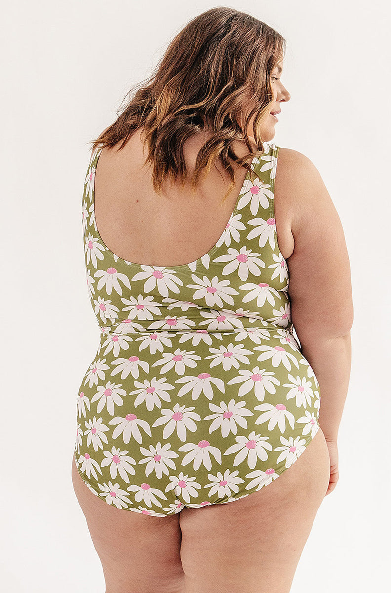 Cactus Print One Piece Cupless Swimsuit, Swimsuits