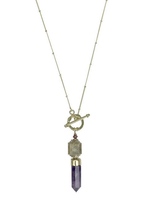 Amethyst Lariat Necklace