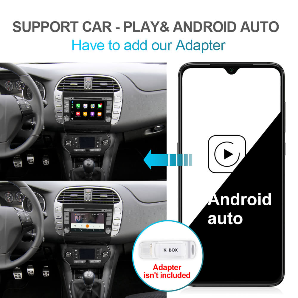 Isudar Auto DVD PX6 2 Din Android 10 For Fiat/Bravo 2007