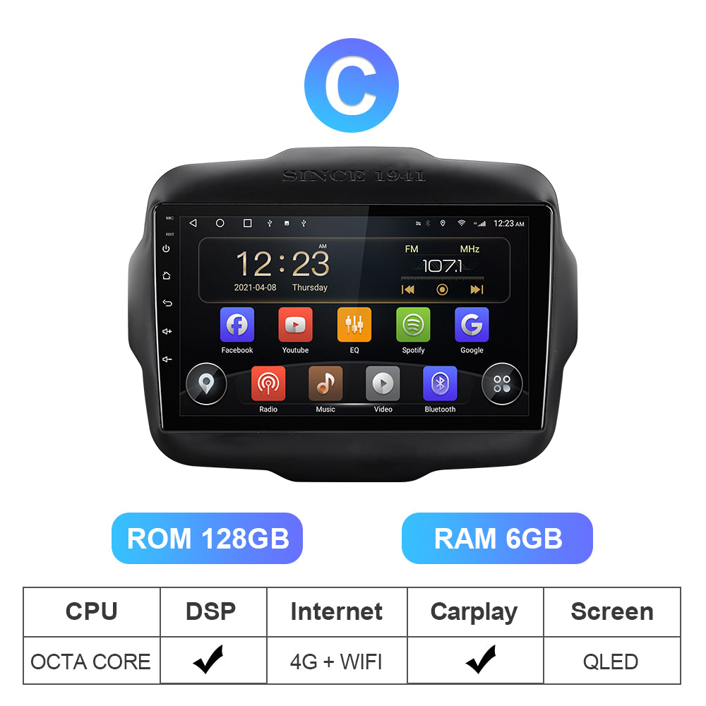 RAM 6G ROM 128G Auto radio For Jeep Renegade 2014 2015