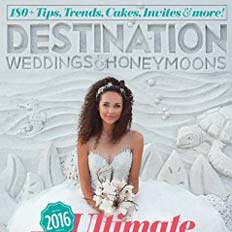 destination weddings and honeymoons magazine 2016 twigs and honey cover headpiece