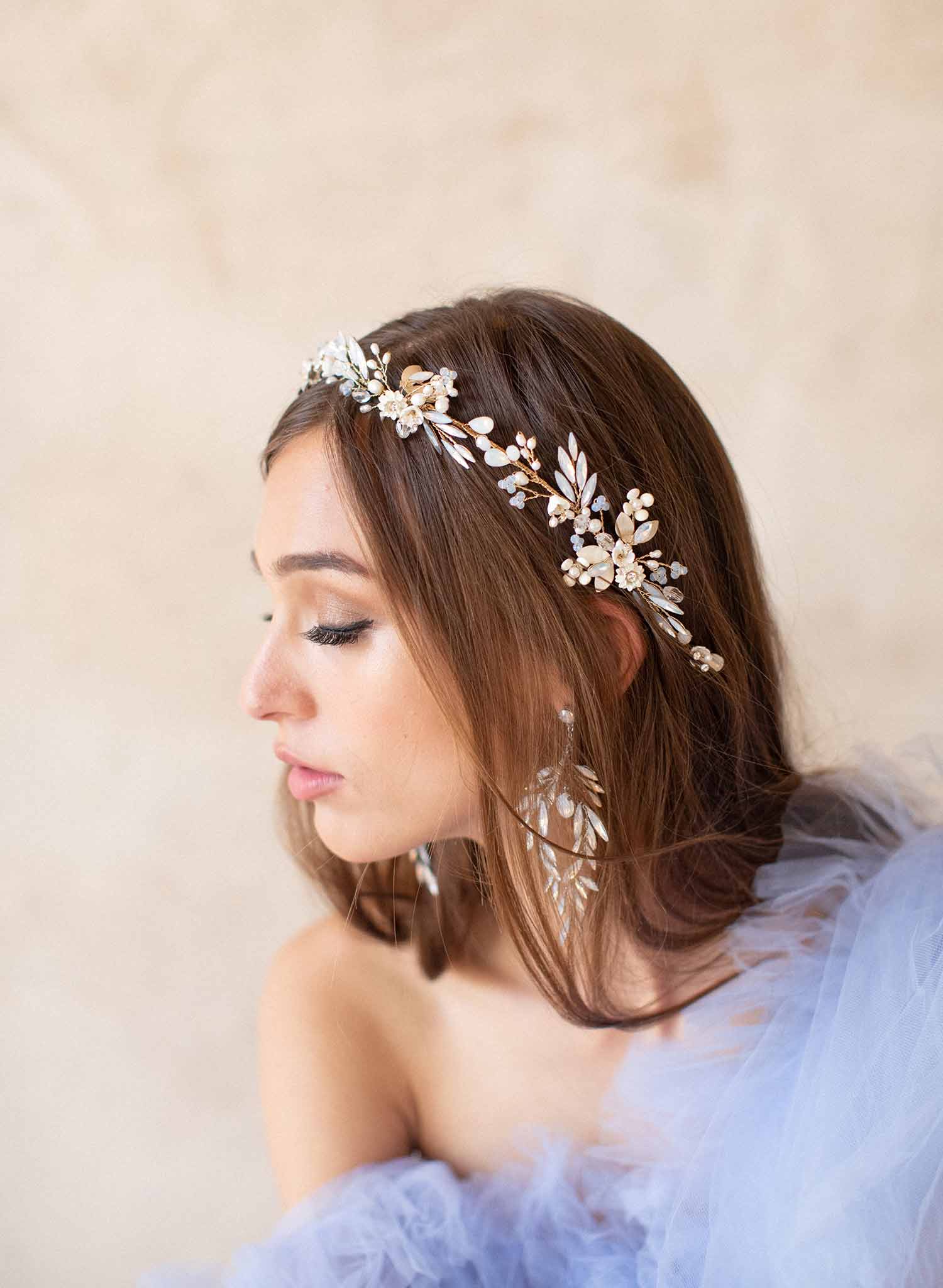 pearl hair vine bridal