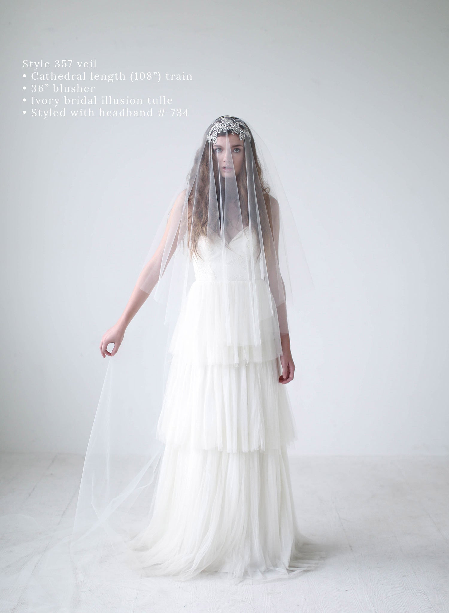 bridal hair cathedral veil