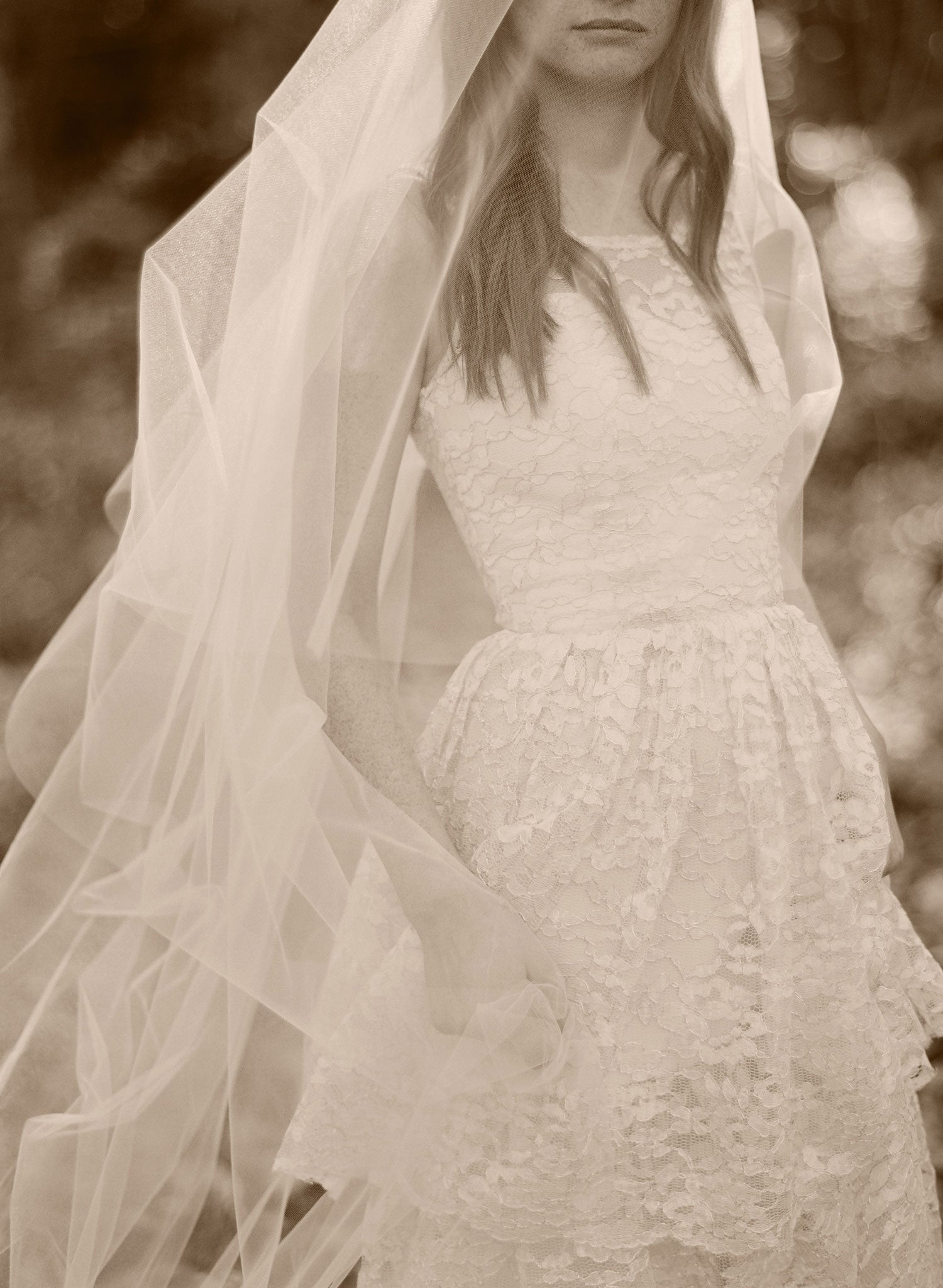 cathedral length veil with blusher