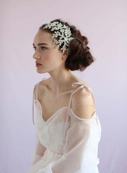 Ornate daisy crystal headpiece - Style #608 | Twigs & Honey ®, LLC