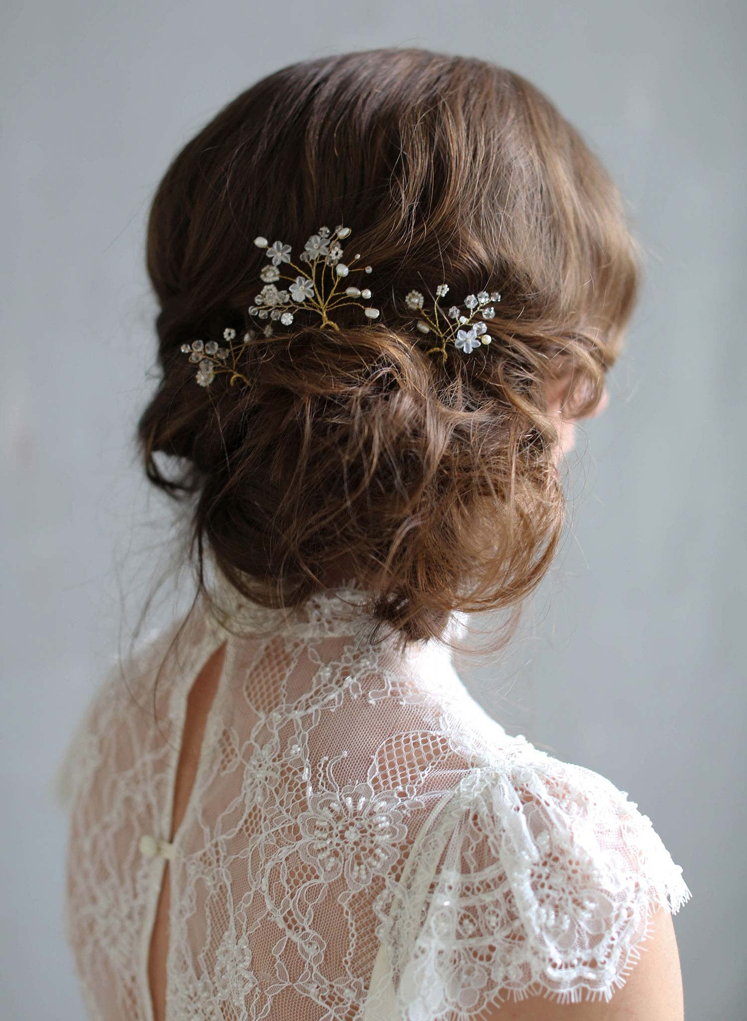 Bridal Hair Pins Misty Floral Bobby Pin Set Of 3 Style 726 Twigs 
