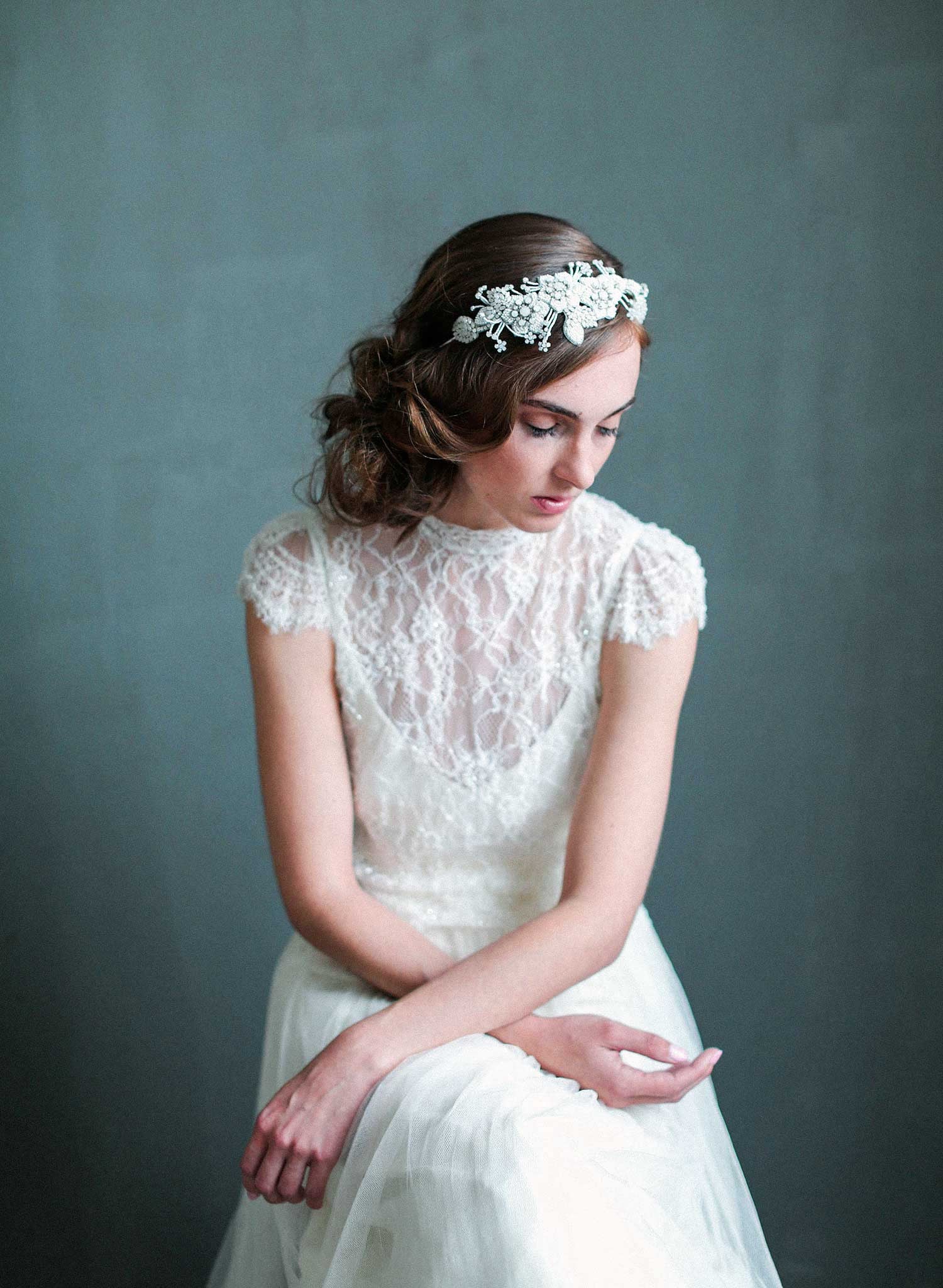 bridal headpiece twigs and honey