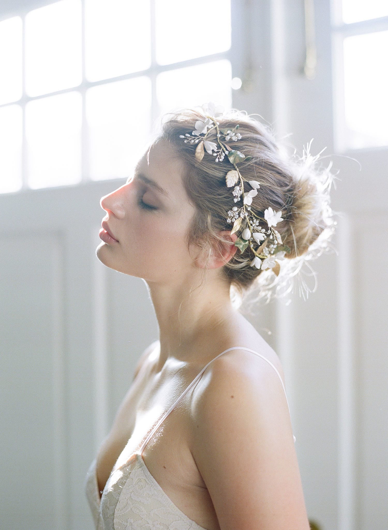 floral wedding headpiece