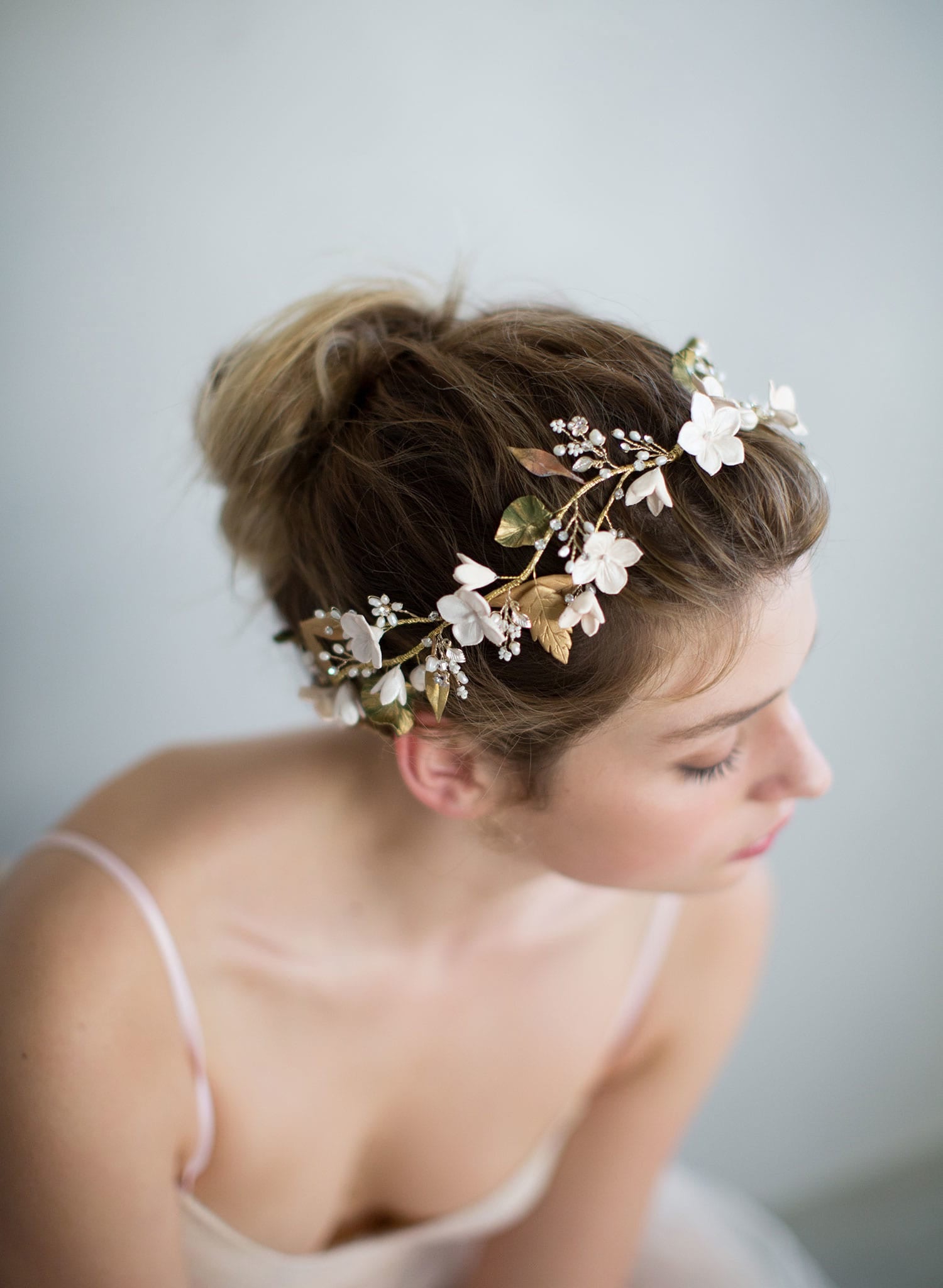 Bridal headpiece - Floral garden headpiece - Style #748 | Twigs & Honey