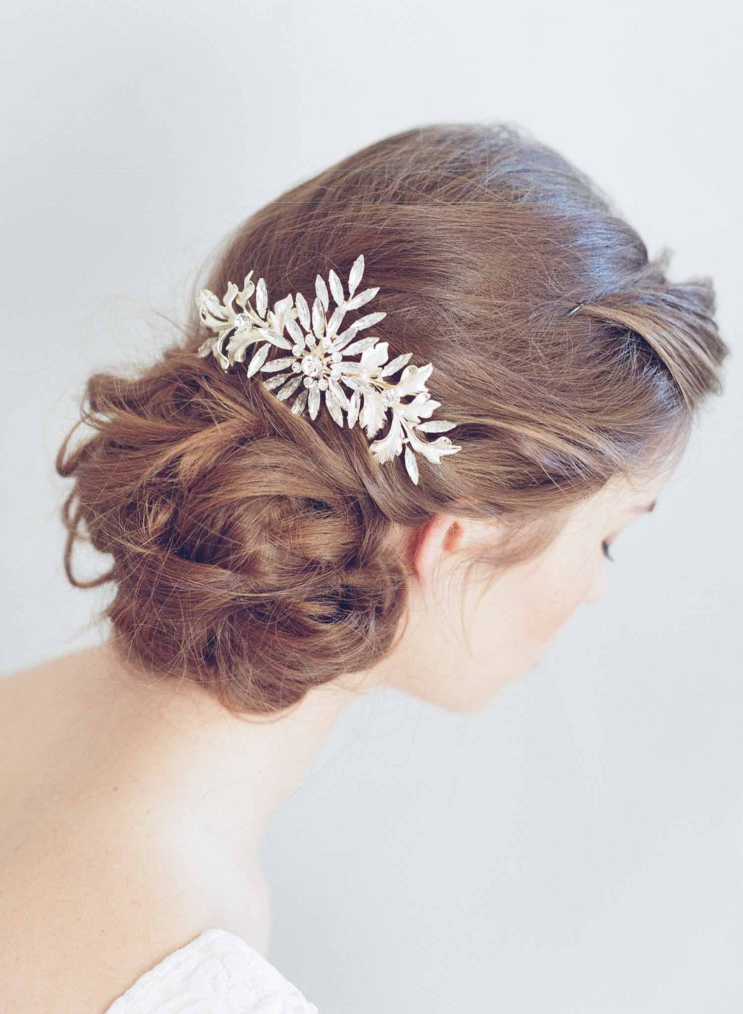 bridal hair comb, headpiece, twigs and honey