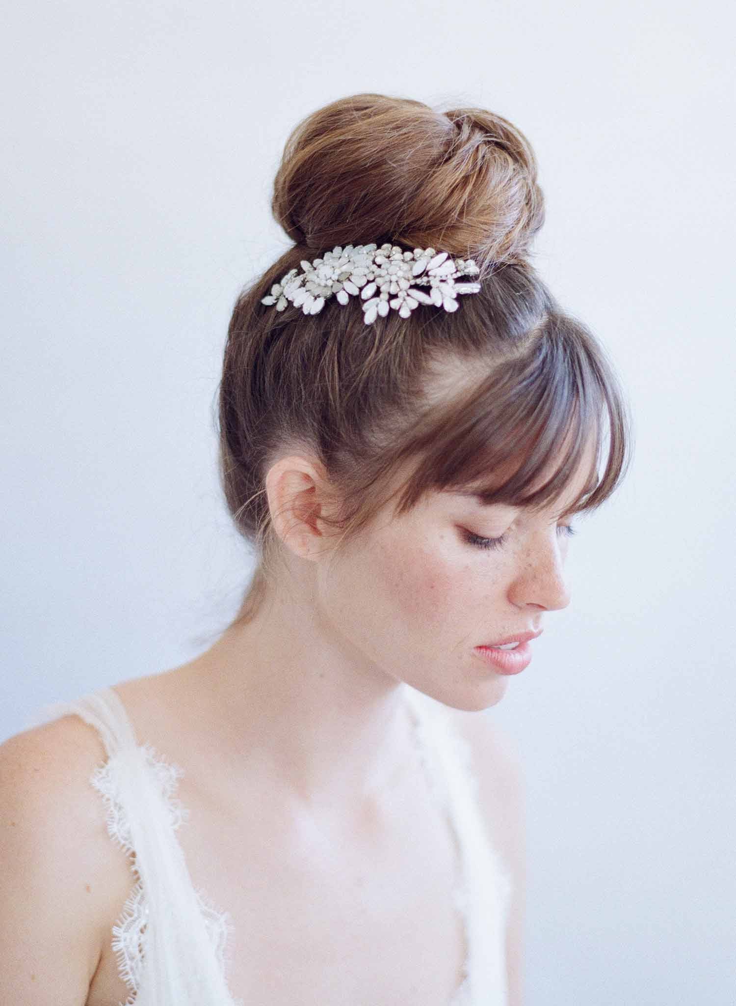 bridal hair comb, headpiece, twigs and honey