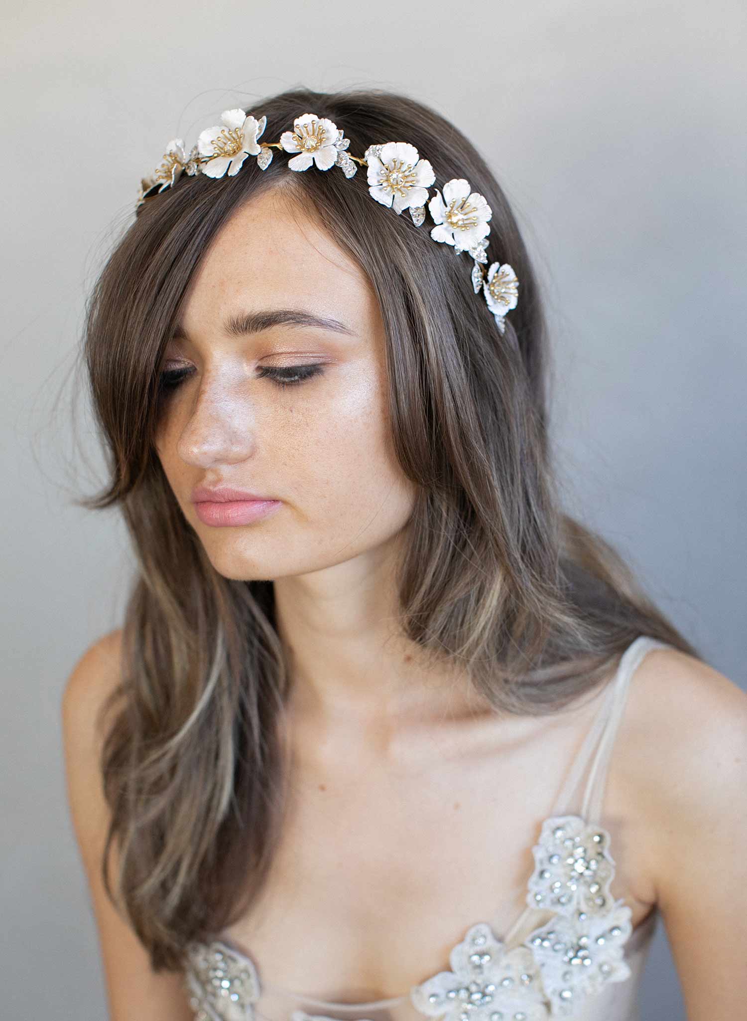 bridal floral headdress