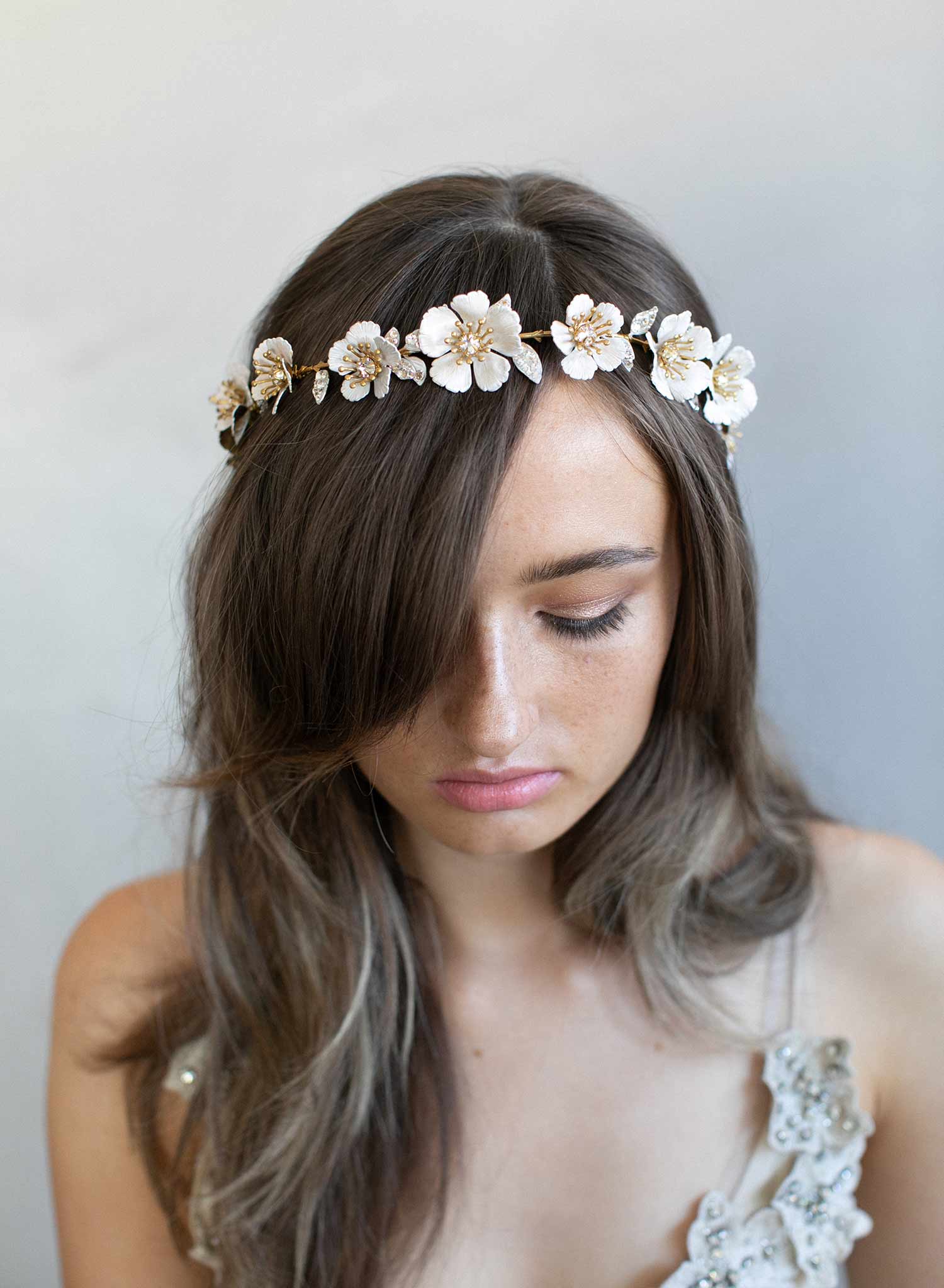 white flower headpiece