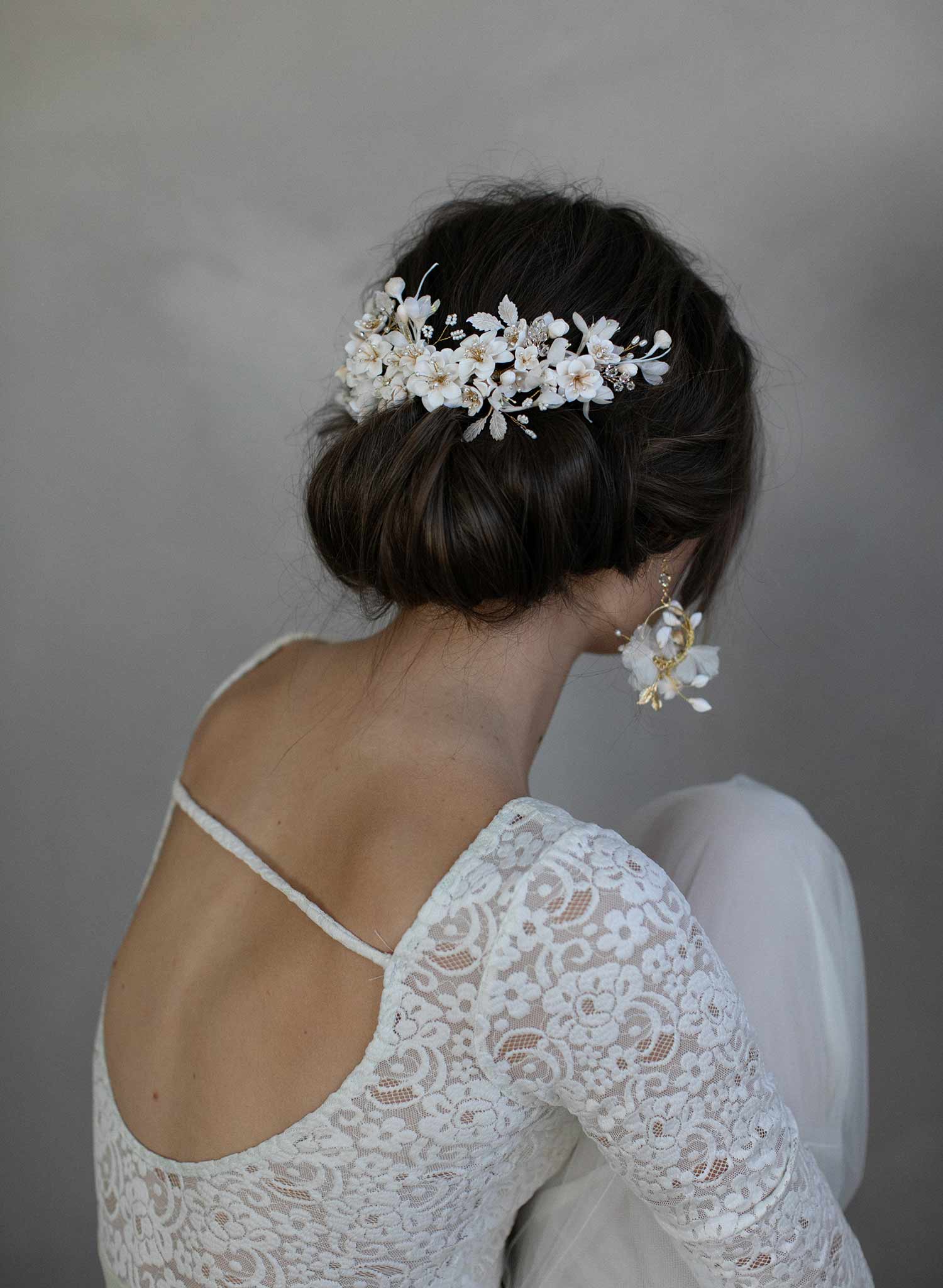 Floral Bridal Headpiece Creamy Decadence Floral Headpiece Style 939 Twigs And Honey ® Llc 4658