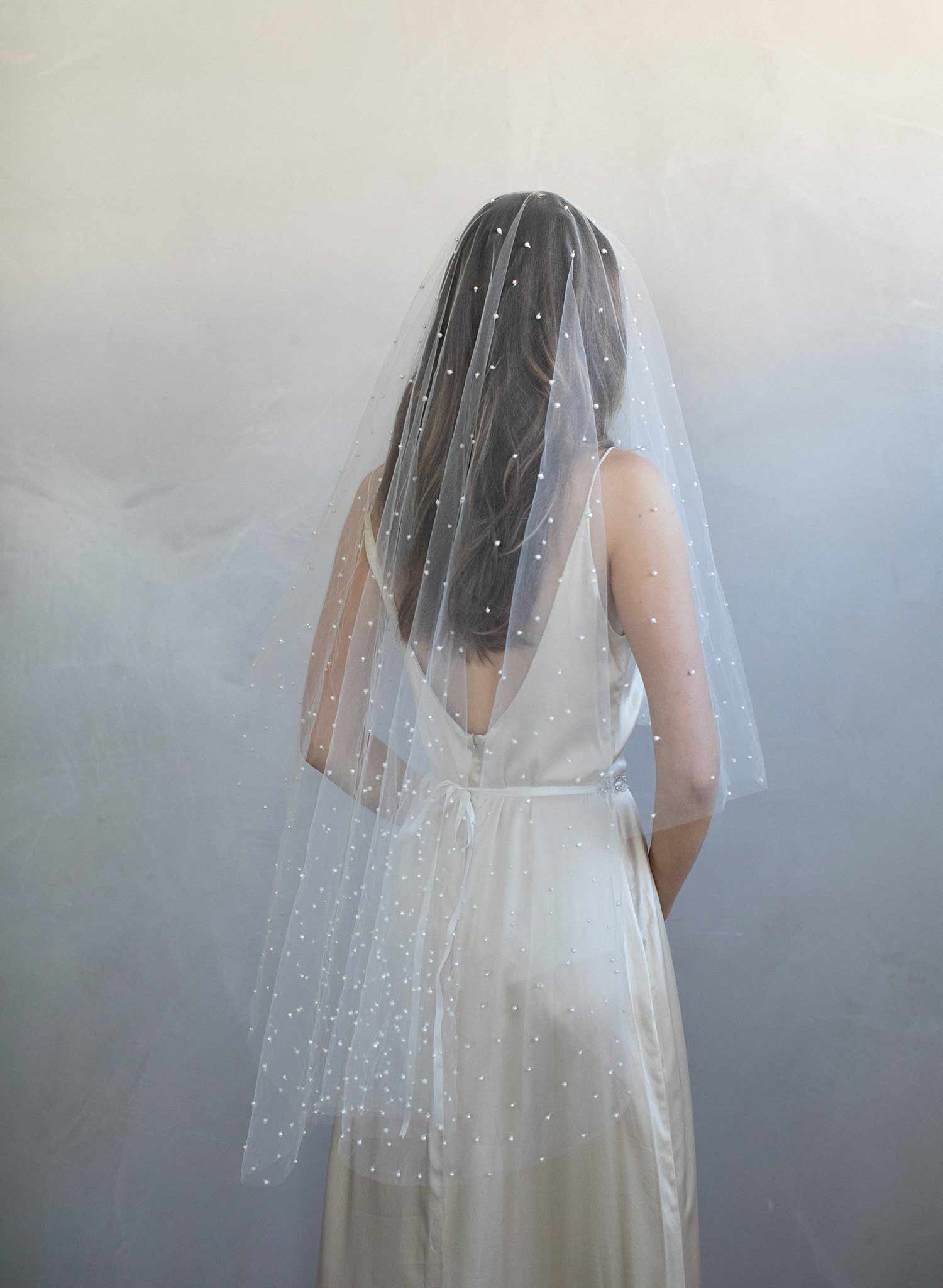 pearl wedding veil