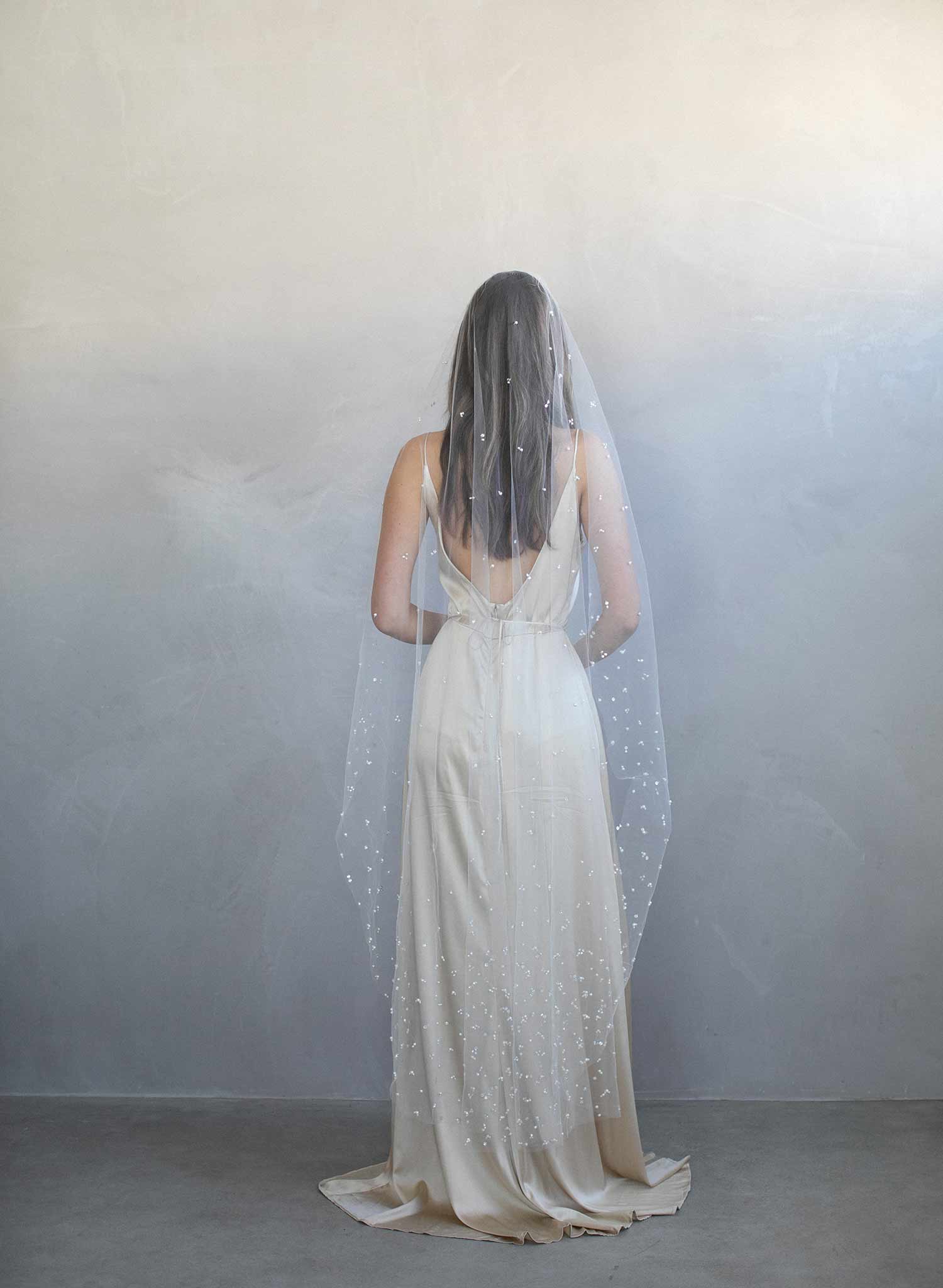long sparkly veil