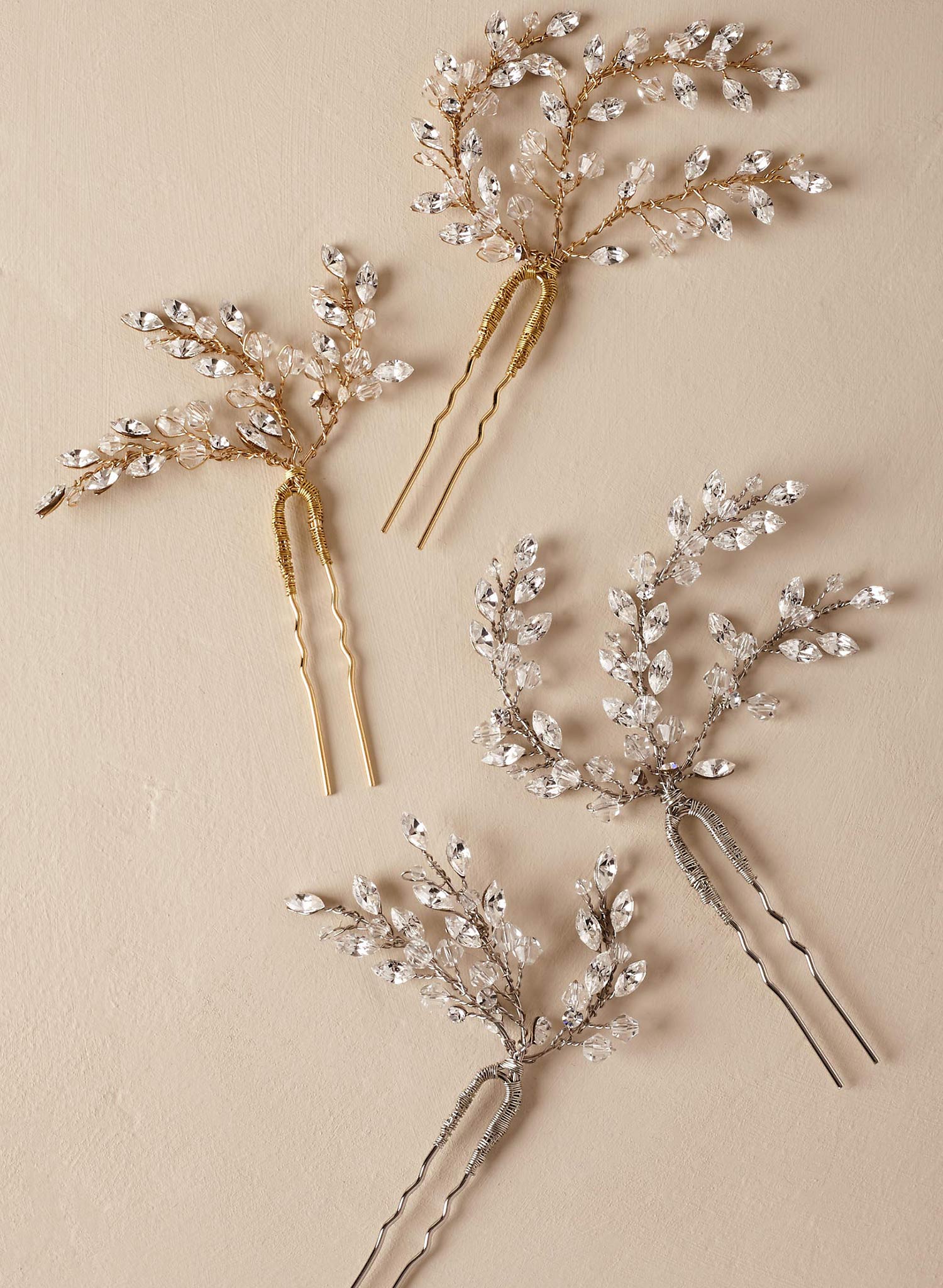 bridal crystal hair pins