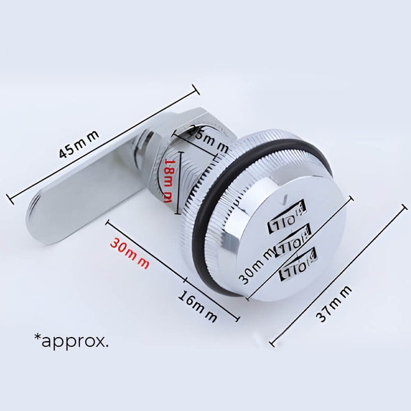 3 Digit Combination Password Cabinet Lock - Dimensions