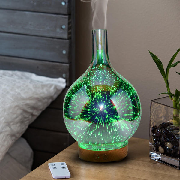 Diffuseur ultrasonique d'aromathérapie en verre 3D. Achetez des parfums d’intérieur sur Mounteen. Expédition mondiale disponible.