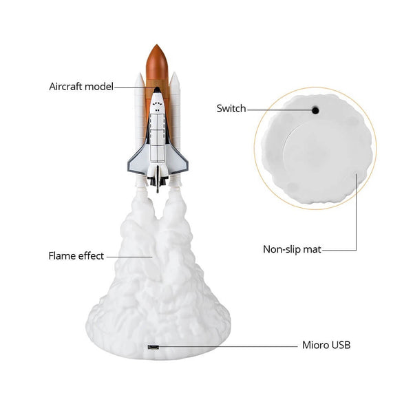 3D Space Shuttle Lamp Light - Buy on Mounteen