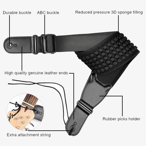 Ceinture de sangle de guitare en éponge 3D