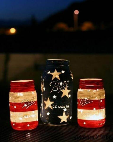 Lanternes patriotiques Mason Jar 4 juillet