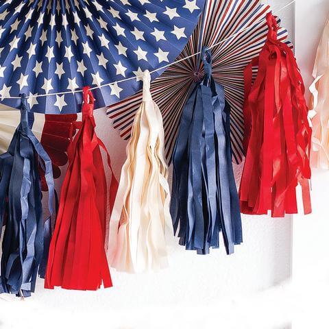 Tissue Paper Tassel Garlands 4th of July