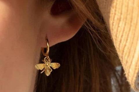 Gold- und Silber-Kupferlegierungs-Honigbienen-Ohrringe
