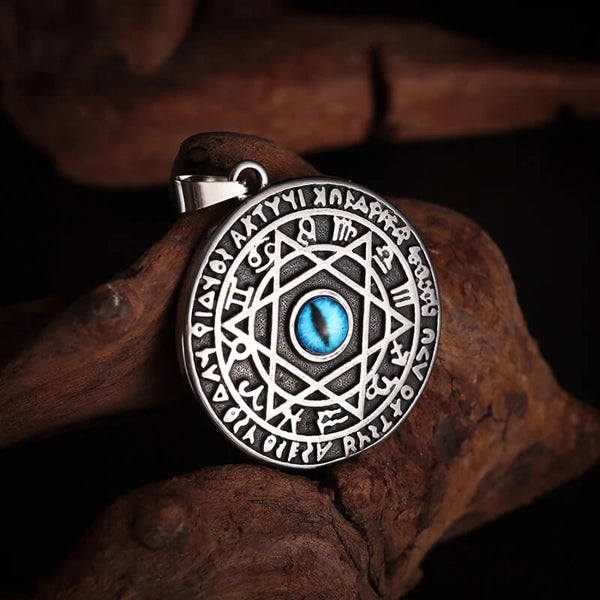 Collier en acier inoxydable Mythologie des yeux bleus qui voit tout - Mounteen