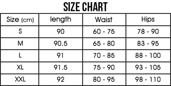 Black and White Vertical Striped Tights - Size Chart