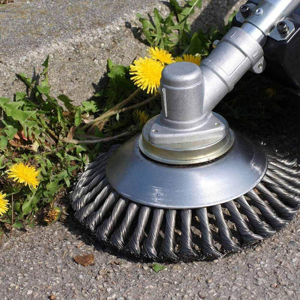 Unkrautbürste aus Kohlenstoffstahl für Trimmer. Kaufen Sie Unkrautschneiderklingen und -spulen auf Mounteen. Weltweiter Versand möglich.