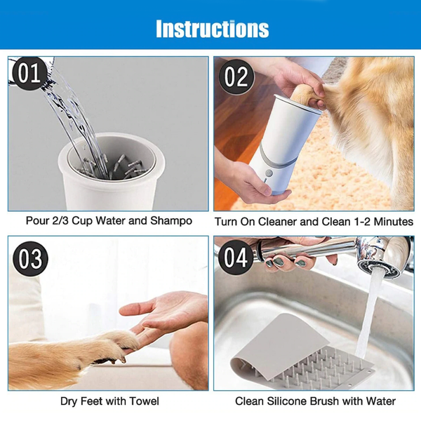 chargeable-electric-pet-foot-cleaner - How to use