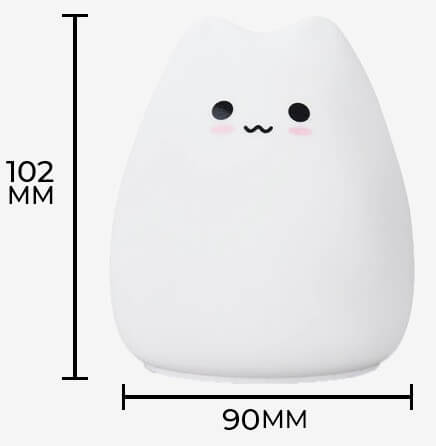 Color-Changing Cat Night Light Lamp - Dimensions