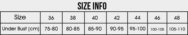 Comfortable Breastfeeding Bra - Size Chart