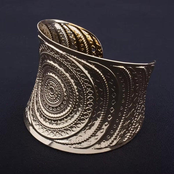 Concentric Circle Cuff Open Bracelet