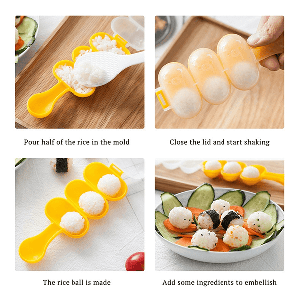 Creative Sushi Rice Ball Shaker Mold - How to use