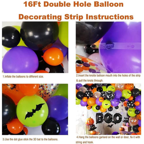 So verwenden Sie das DIY-Halloween-Ballongirlanden-Set