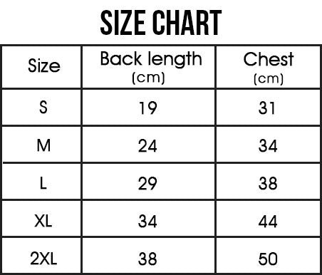Dog Suit and Bow Tie Outfit - Size Chart