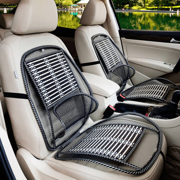 Coussin de siège de voiture ergonomique en bambou. Achetez la décoration de véhicules sur Mounteen. Expédition mondiale disponible.