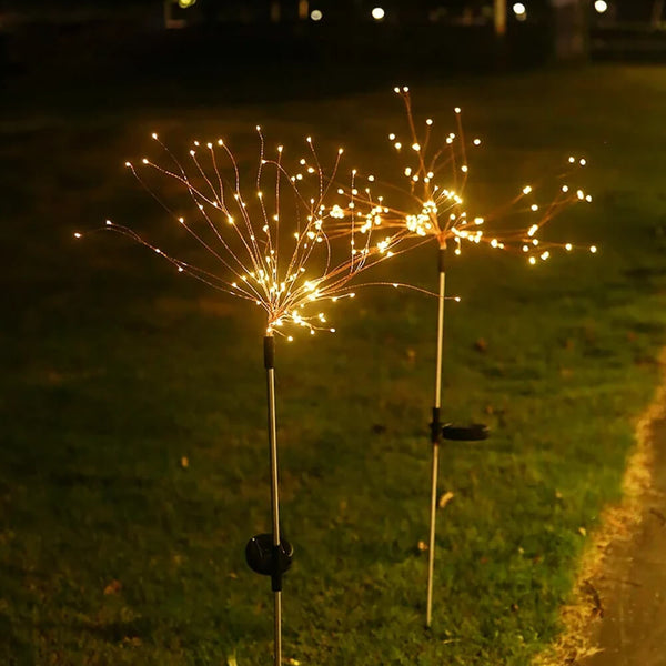 Lumières LED sur piquet de jardin solaire de feux d'artifice. Achetez des veilleuses et un éclairage ambiant sur Mounteen. Expédition mondiale disponible.