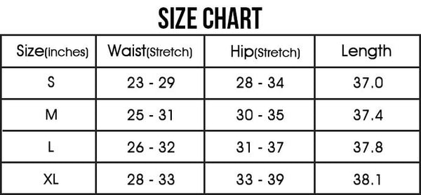 High Waist Fitness Lace Up Corset Leggings - Size Chart
