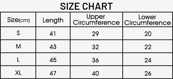 Honeycomb Anti-Collision Knee Pads - Size Chart