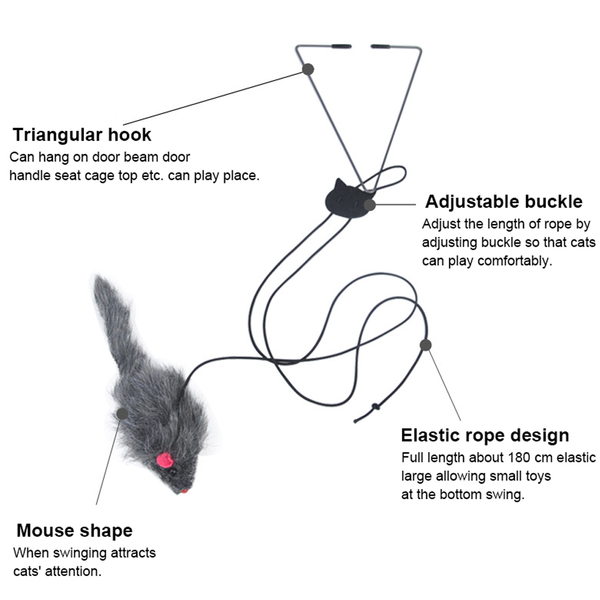 Jouet interactif pour chat souris suspendue - Guide
