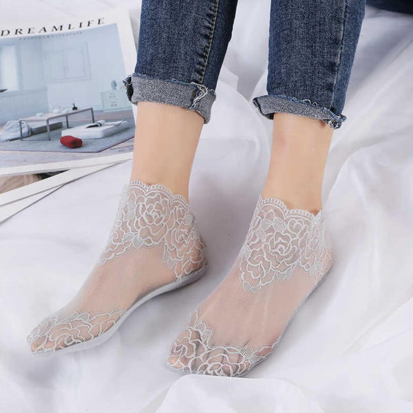 Ladies Fashion Lace Socks. Shop Hosiery on Mounteen. Worldwide shipping available.