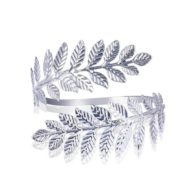 Griechisch-römische Brautarmreif mit Lorbeerblatt in Silber – Mounteen