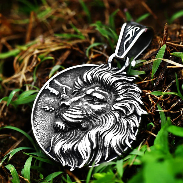 Collier pendentif en acier inoxydable Roi Lion de la Jungle en pendentif uniquement - Mounteen