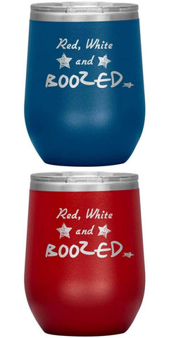 Mounteen - Useful 4th of July gifts - Red, white, and boozed wine tumblers patriotic